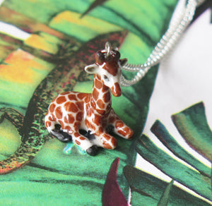 Giraffe Porcelain Pendant Necklace