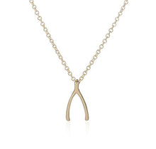 Load image into Gallery viewer, Lucky Wish Bone Gold or Silver Plated Pendant Necklace