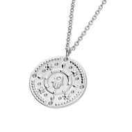 Hamsa Hand of God Sterling Silver Pendant Necklace