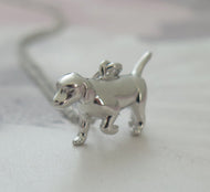 Solid 925 Sterling Silver Puppy Dog Labrador Pendant Necklace
