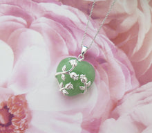 Load image into Gallery viewer, Lucky Grade A Natural Green Jade &amp; 925 Sterling Silver Rose Heart Pendant