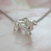 Load image into Gallery viewer, Solid 925 Sterling Silver Miniature Dachshund Pendant Necklace