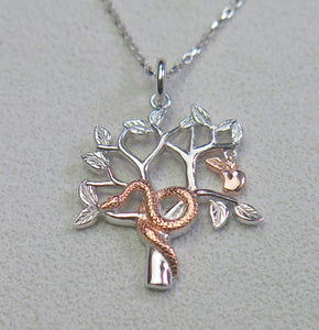 High Quality Solid 925 Sterling Silver Garden of Eden Faith Pendant Necklace