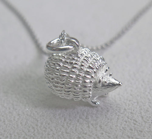 Solid 925 Sterling Silver Lucky Hedgehog Pendant Necklace