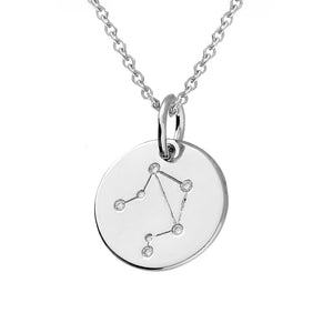 Libra Star Constellation Sterling Silver Pendant Necklace