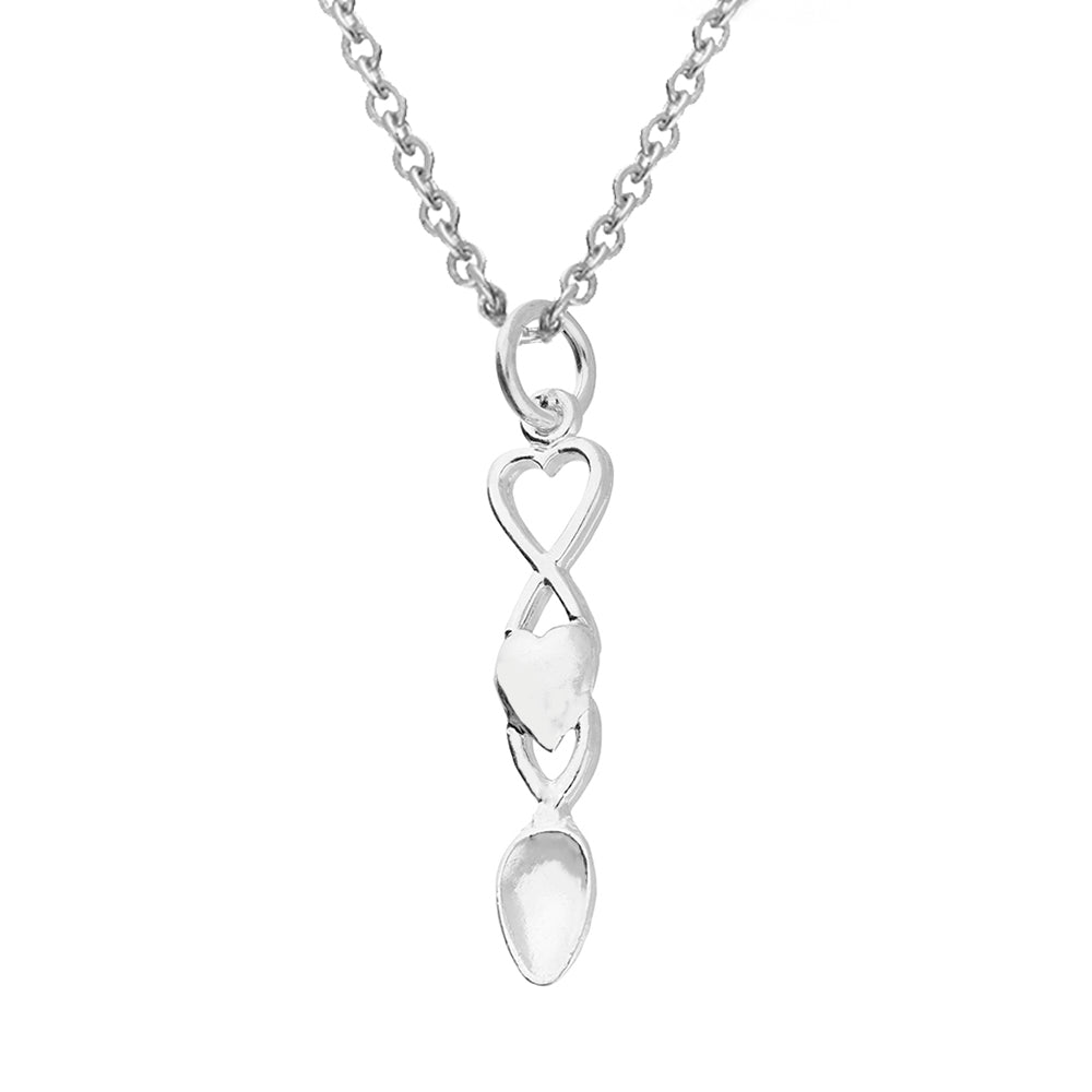 Sterling Silver Welsh Celtic Lovespoon Pendant Necklace