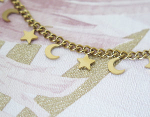 Moon & Stars Choker Necklace