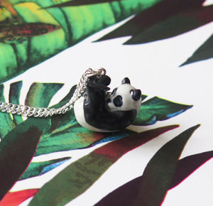Baby Panda Porcelain Pendant Necklace