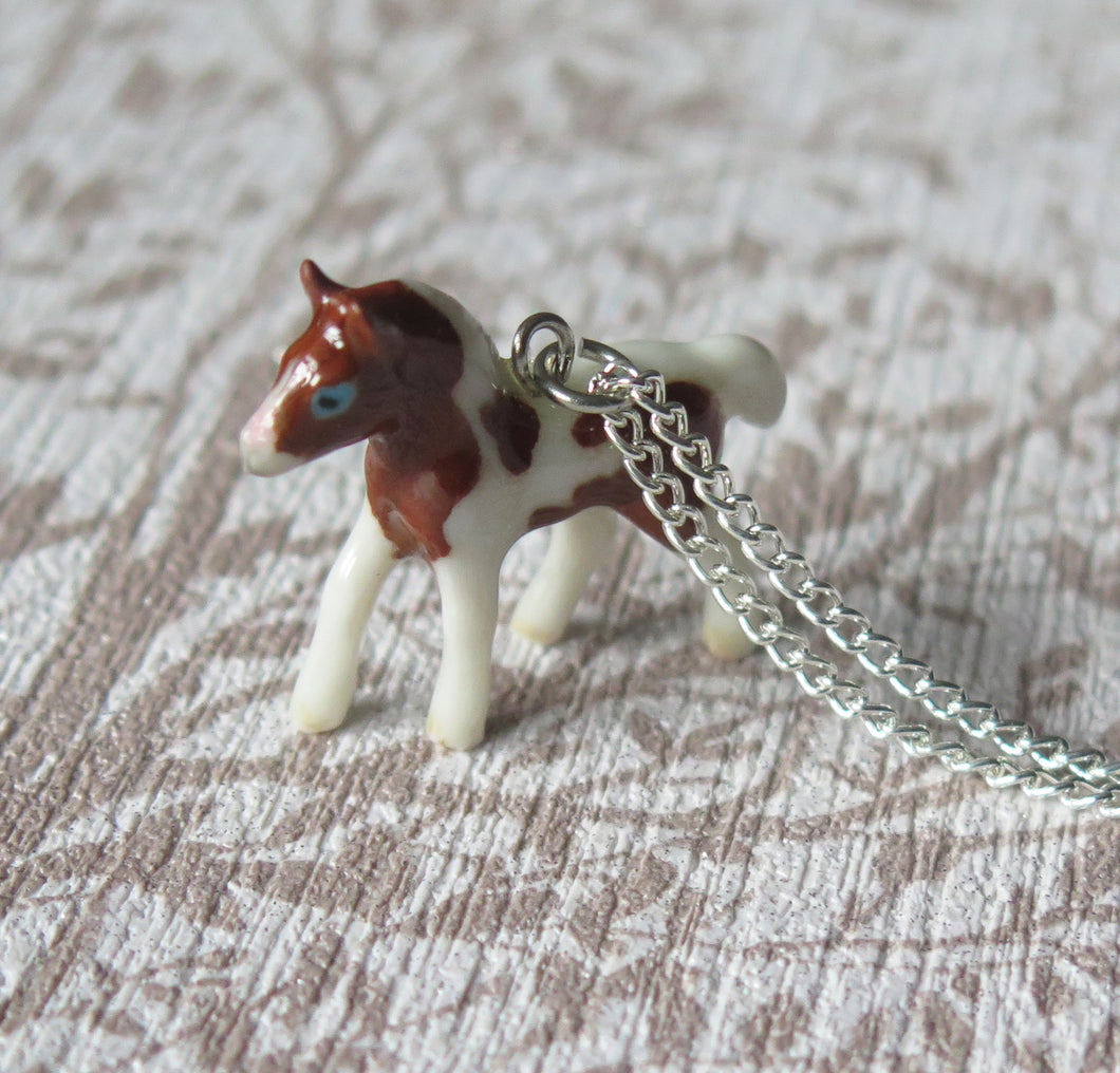 Baby Horse Porcelain Pendant Necklace