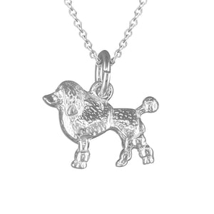 Sterling Silver Poodle Dog Pendant Necklace