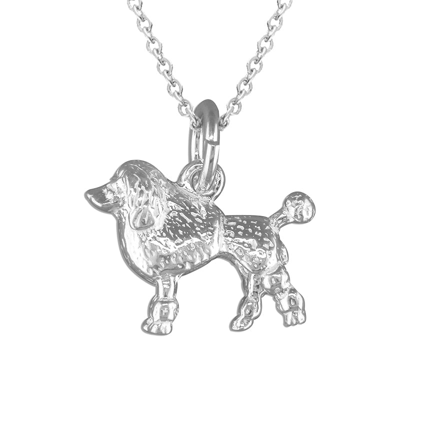 Sterling Silver Poodle Dog Pendant Necklace