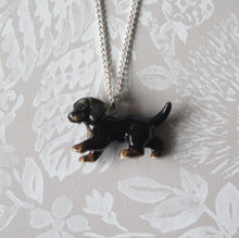 Load image into Gallery viewer, Dachshund Puppy Dog Porcelain Pendant Necklace