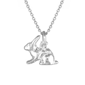 Sterling Silver Cute Bunny Rabbit Pendant Necklace