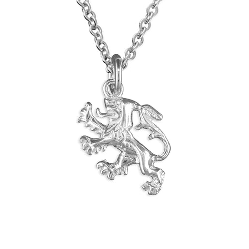 Sterling Silver Scottish Lion Pendant Necklace