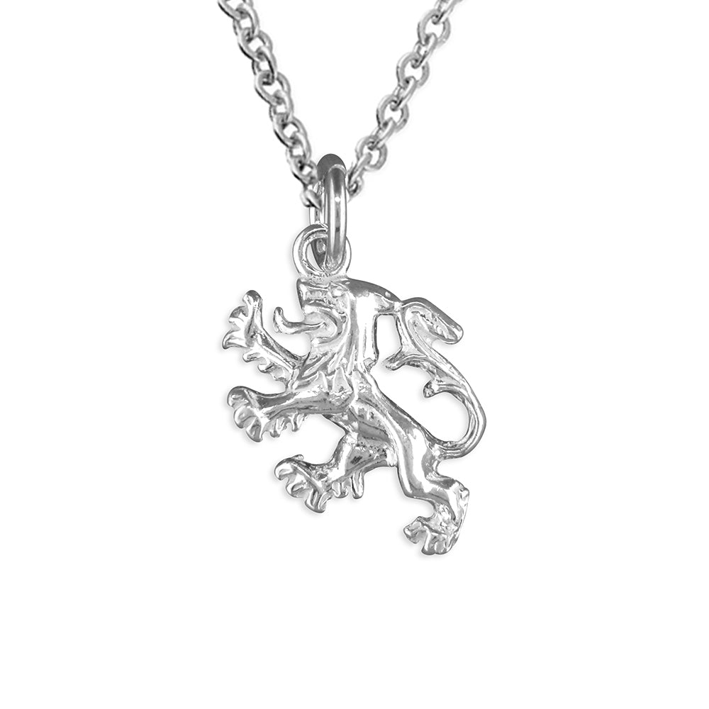 Sterling Silver Scottish Lion Pendant Necklace