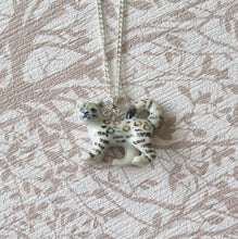 Load image into Gallery viewer, Baby Snow Leopard Porcelain Pendant Necklace