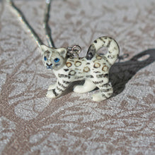 Load image into Gallery viewer, Baby Snow Leopard Porcelain Pendant Necklace