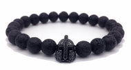 Lucky Unisex Lava Stone Crystal Warrior Helmet Bracelet