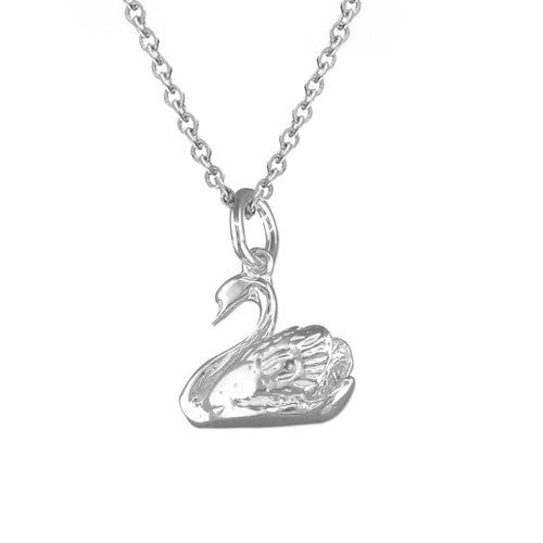 Sterling Silver Swan Pendant Necklace