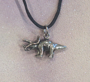 Triceratops Dinosaur Adjustable Pendant Necklace