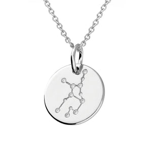 Virgo Star Constellation Sterling Silver Pendant Necklace