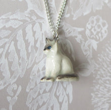 Load image into Gallery viewer, Ragdoll Cat Kitten Porcelain Pendant Necklace
