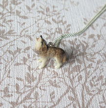 Load image into Gallery viewer, Howling Wolf Porcelain Pendant Necklace