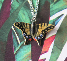 Load image into Gallery viewer, Yellow Swallowtail Butterfly Porcelain Pendant Necklace