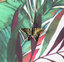 Load image into Gallery viewer, Yellow Swallowtail Butterfly Porcelain Pendant Necklace
